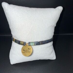 Scout Beaded elastic Bracelet with Gold Disc Charm loved once